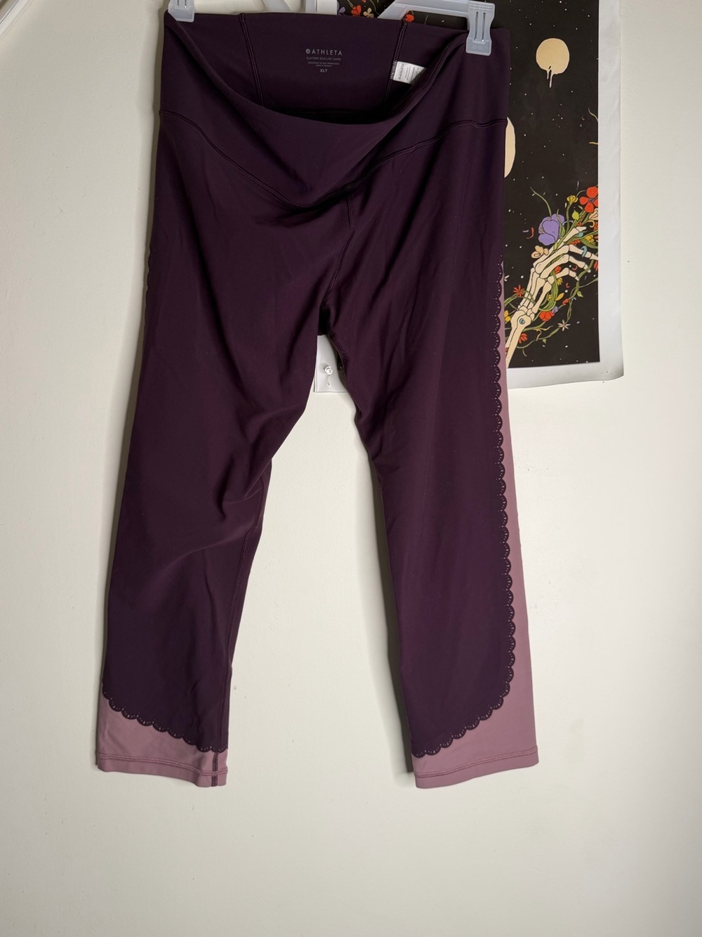 Athleta Plum and Dusty Rose High-Rise Capri Leggings